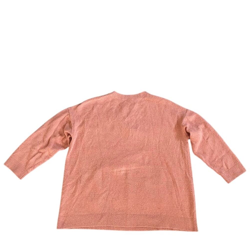 J. Jill Women's Pink Peach Pullover Sweater L Petites Kangaroo Pocket - Picture 2 of 10
